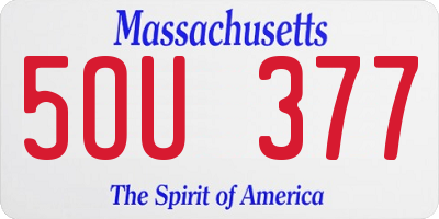 MA license plate 5OU377