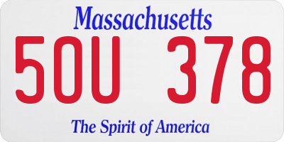 MA license plate 5OU378