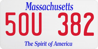 MA license plate 5OU382