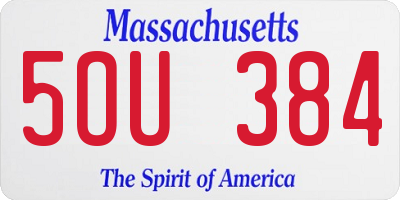 MA license plate 5OU384