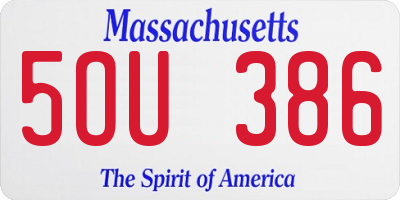 MA license plate 5OU386