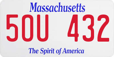 MA license plate 5OU432