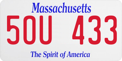 MA license plate 5OU433