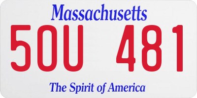 MA license plate 5OU481