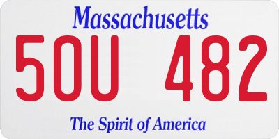MA license plate 5OU482