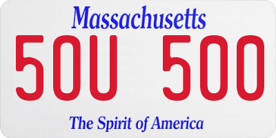 MA license plate 5OU500