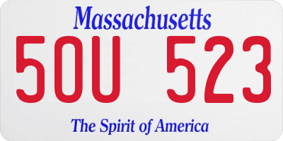 MA license plate 5OU523