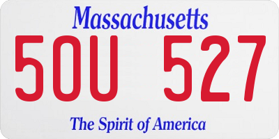 MA license plate 5OU527