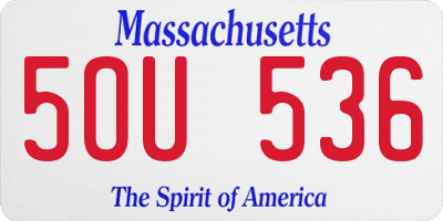 MA license plate 5OU536