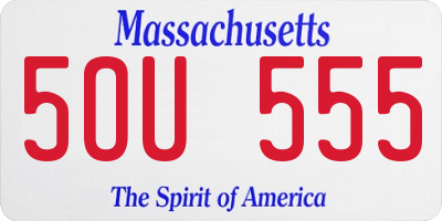 MA license plate 5OU555