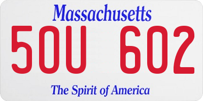 MA license plate 5OU602