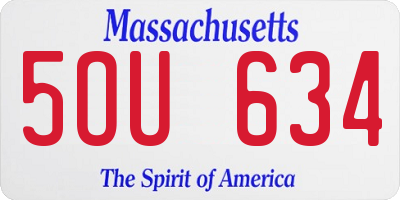 MA license plate 5OU634
