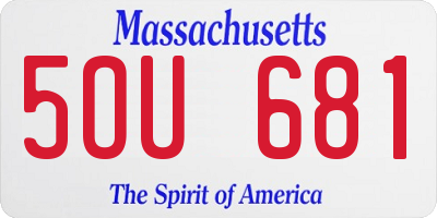 MA license plate 5OU681
