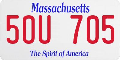 MA license plate 5OU705