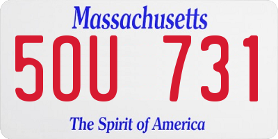 MA license plate 5OU731