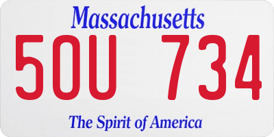 MA license plate 5OU734