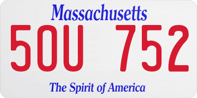 MA license plate 5OU752