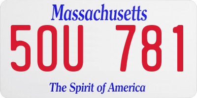 MA license plate 5OU781