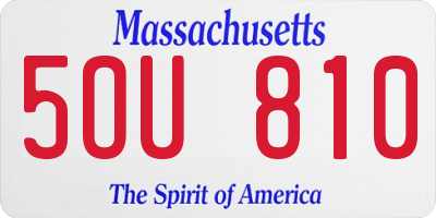 MA license plate 5OU810