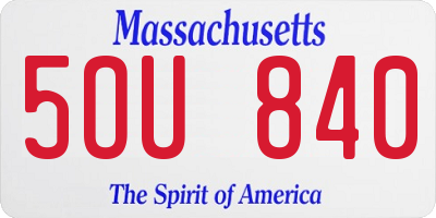 MA license plate 5OU840