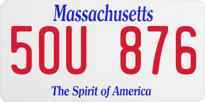 MA license plate 5OU876