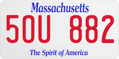 MA license plate 5OU882