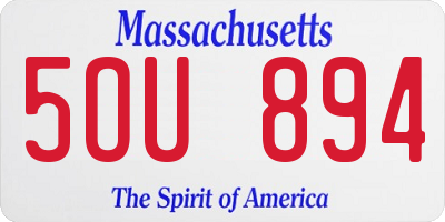 MA license plate 5OU894