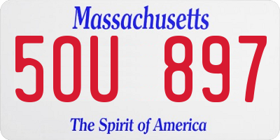 MA license plate 5OU897