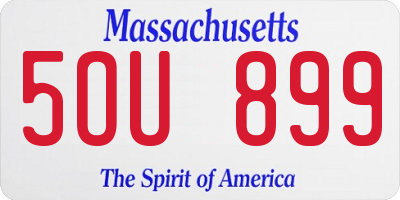 MA license plate 5OU899