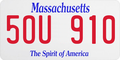 MA license plate 5OU910