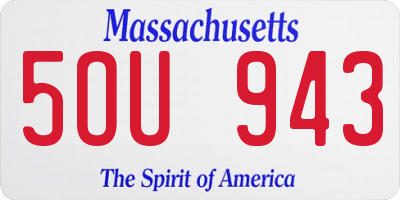 MA license plate 5OU943
