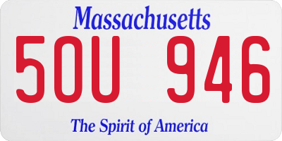 MA license plate 5OU946