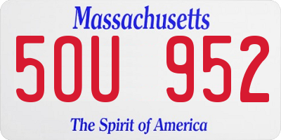 MA license plate 5OU952