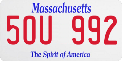 MA license plate 5OU992