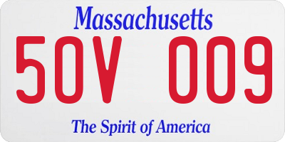 MA license plate 5OV009