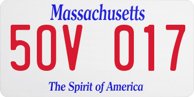MA license plate 5OV017