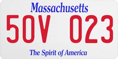 MA license plate 5OV023