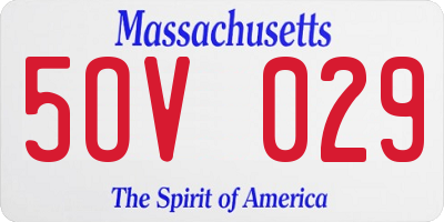 MA license plate 5OV029