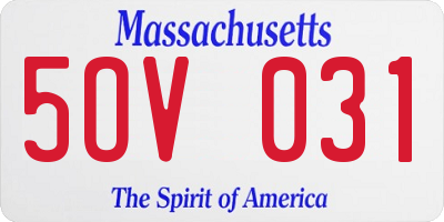 MA license plate 5OV031