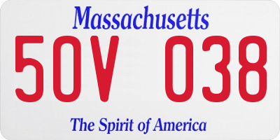 MA license plate 5OV038