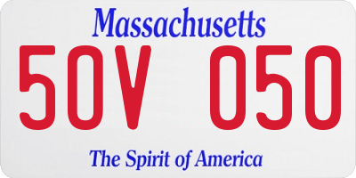 MA license plate 5OV050