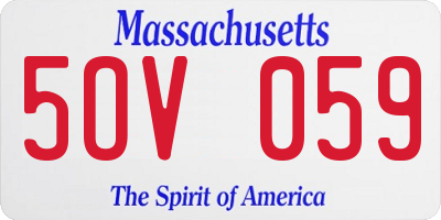 MA license plate 5OV059