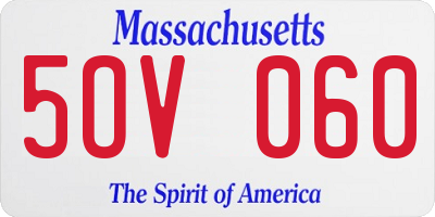 MA license plate 5OV060
