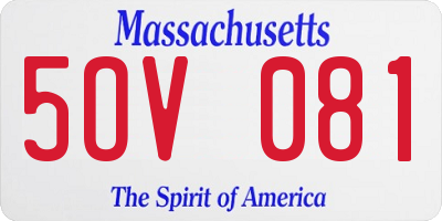 MA license plate 5OV081