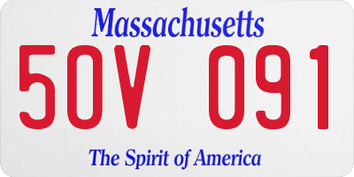 MA license plate 5OV091