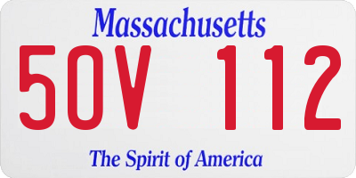 MA license plate 5OV112