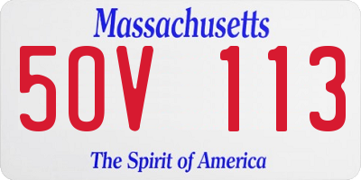 MA license plate 5OV113