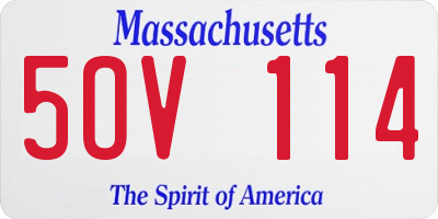 MA license plate 5OV114
