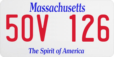 MA license plate 5OV126