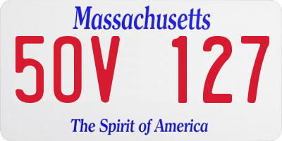 MA license plate 5OV127